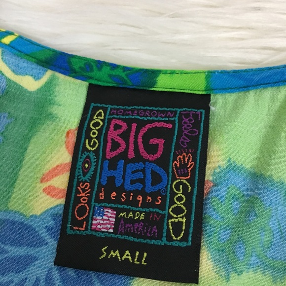 VTG BIG HED Designs Top Tank Colorful Sleeveless S - Picture 5 of 5